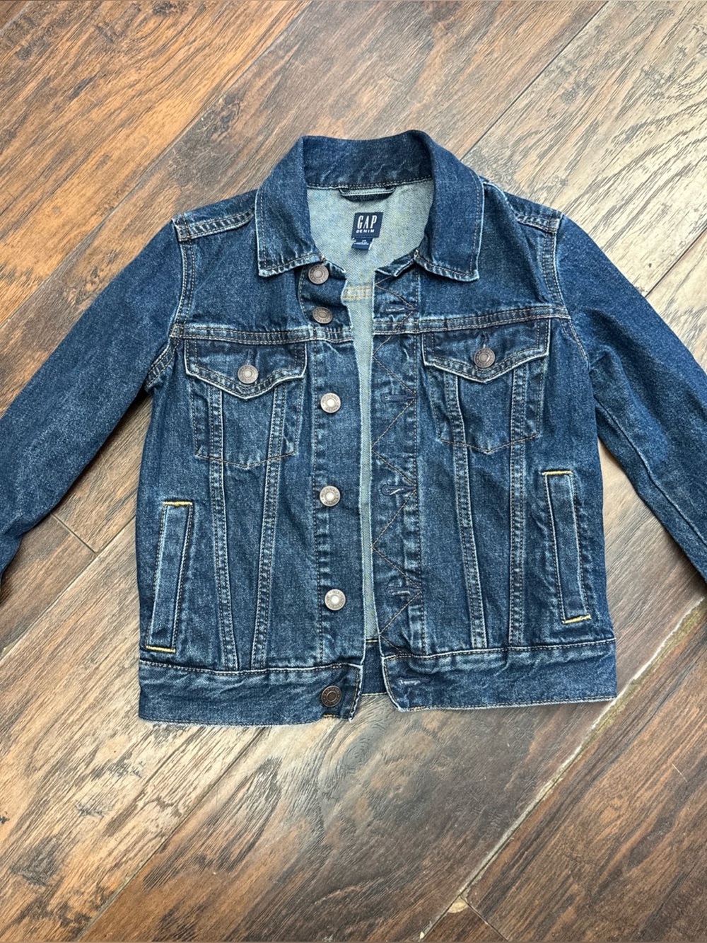 Gap Kids Long Sleeve Denim Blue Jean Trucker Jacket Boys Size XS (4-5) <<<417>>>